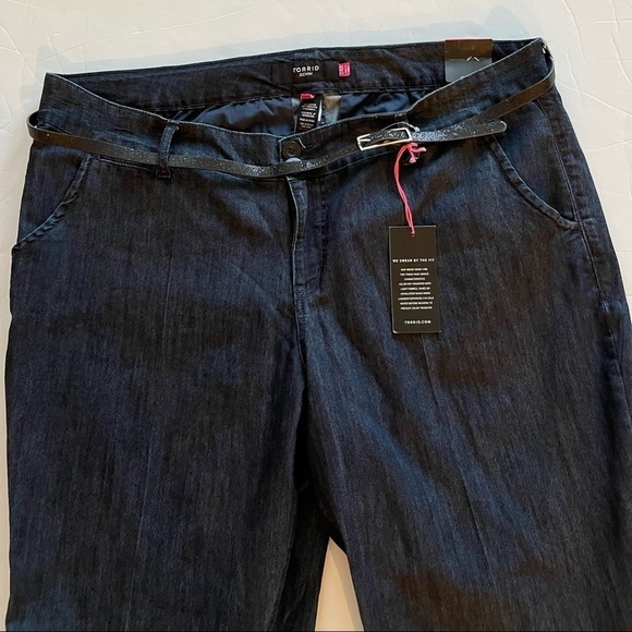 Torrid Jeans Glitter Belt Denim Bootcut Jeans Stretch Relaxed Plus Size 24R - Picture 4 of 16